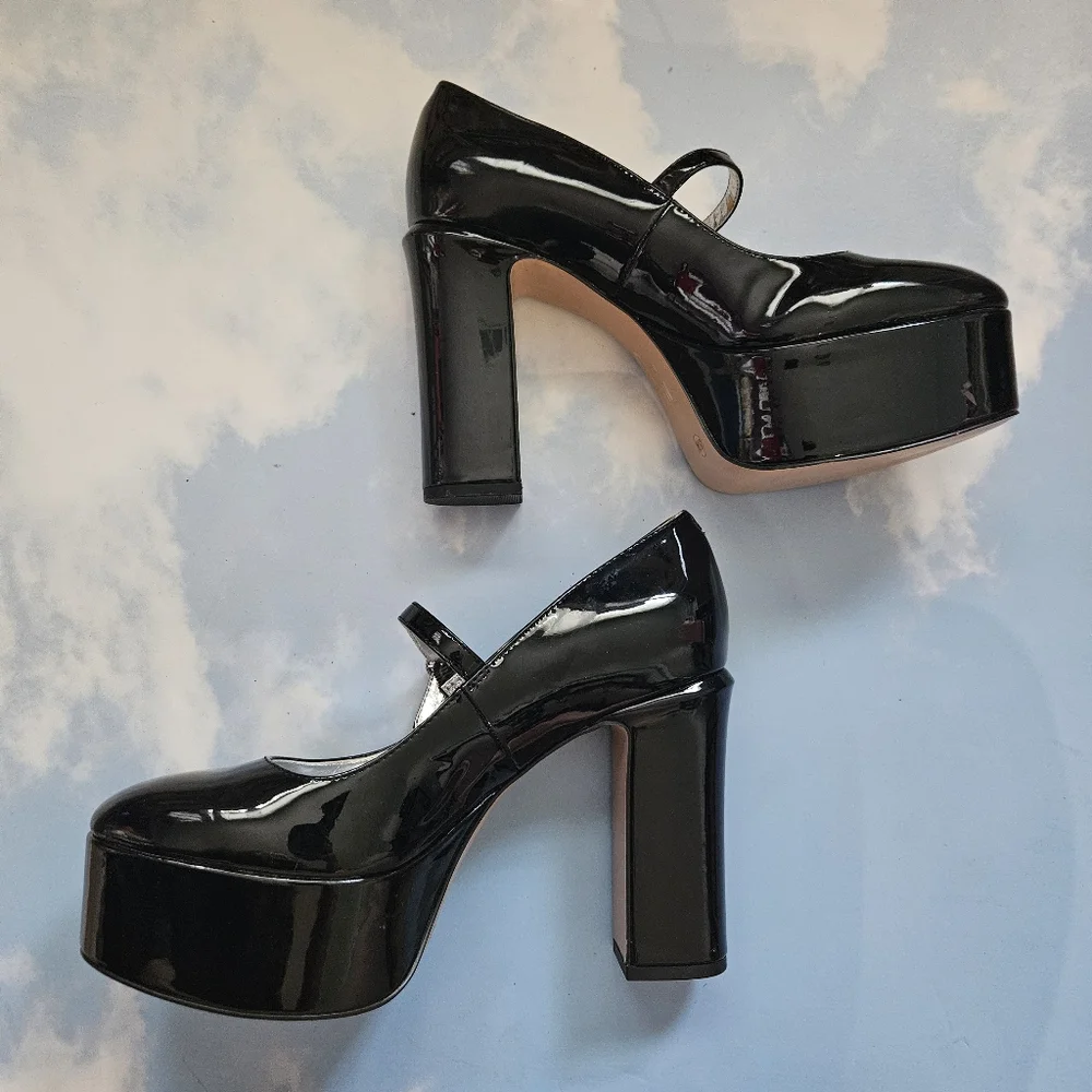 Mix No. 6 Black Platform Mary Jane Shoes